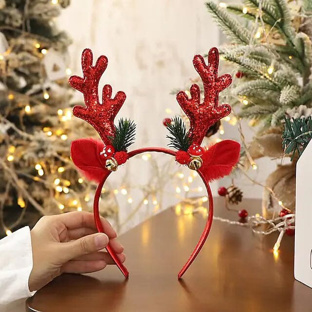 2-Piece: Christmas Deer Horn Bell Head Buckle
