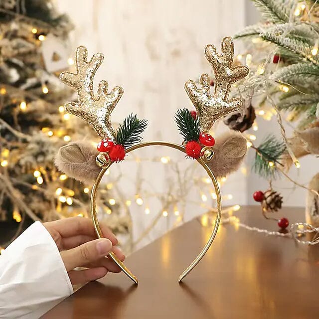 2-Piece: Christmas Deer Horn Bell Head Buckle