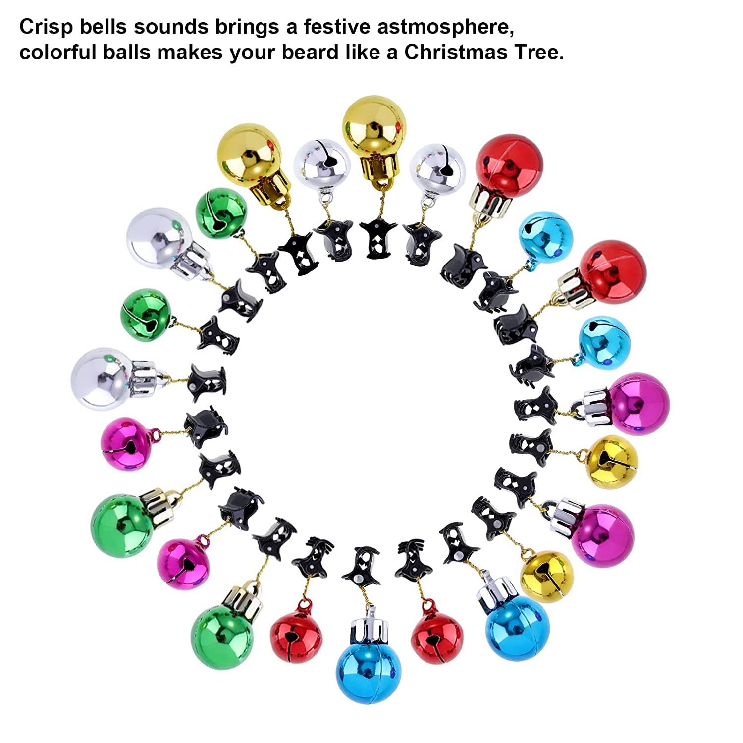 24-Piece: Christmas Beard Baubles Ornaments Santa Claus Beard Bells