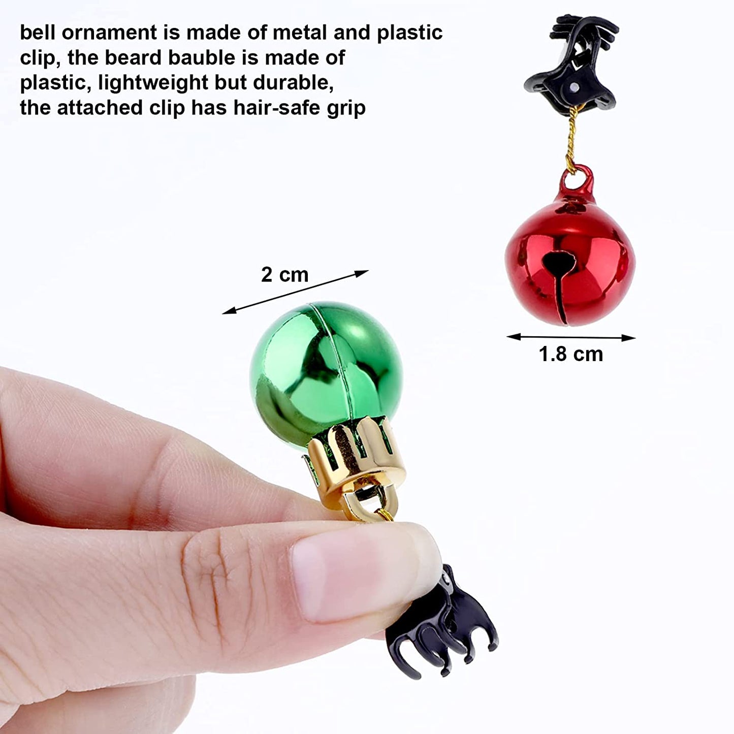 24-Piece: Christmas Beard Baubles Ornaments Santa Claus Beard Bells