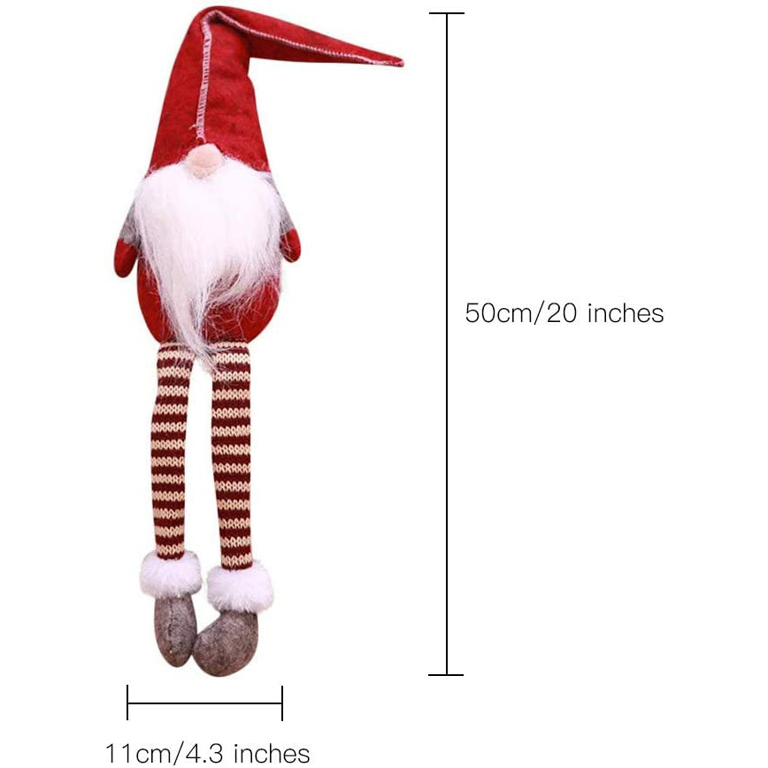 3 Piece: Handmade Sitting Long-Legged Christmas Elf Bottle Decoration Set