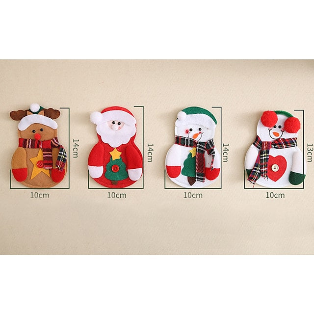 4-Piece: Holiday Tableware Sets Christmas Knife And Fork Bags