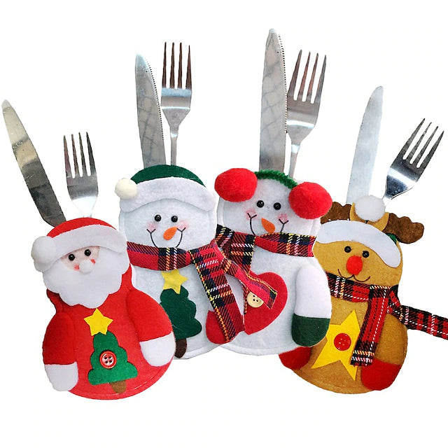 4-Piece: Holiday Tableware Sets Christmas Knife And Fork Bags
