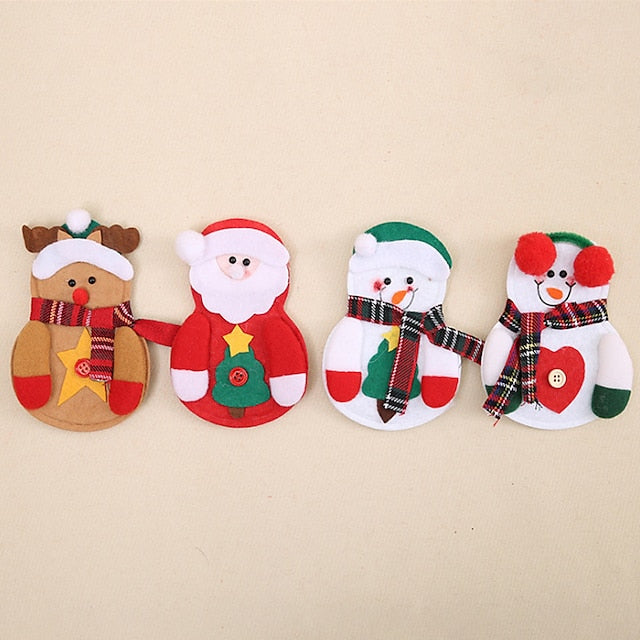 4-Piece: Holiday Tableware Sets Christmas Knife And Fork Bags
