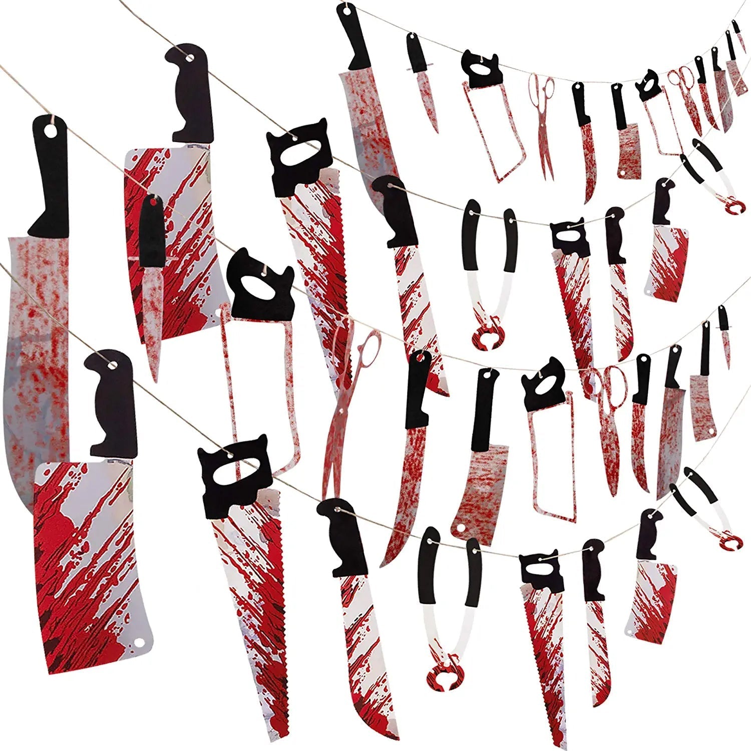 40-Pieces Set: Halloween Moon Ship Bloody Wreath Banners