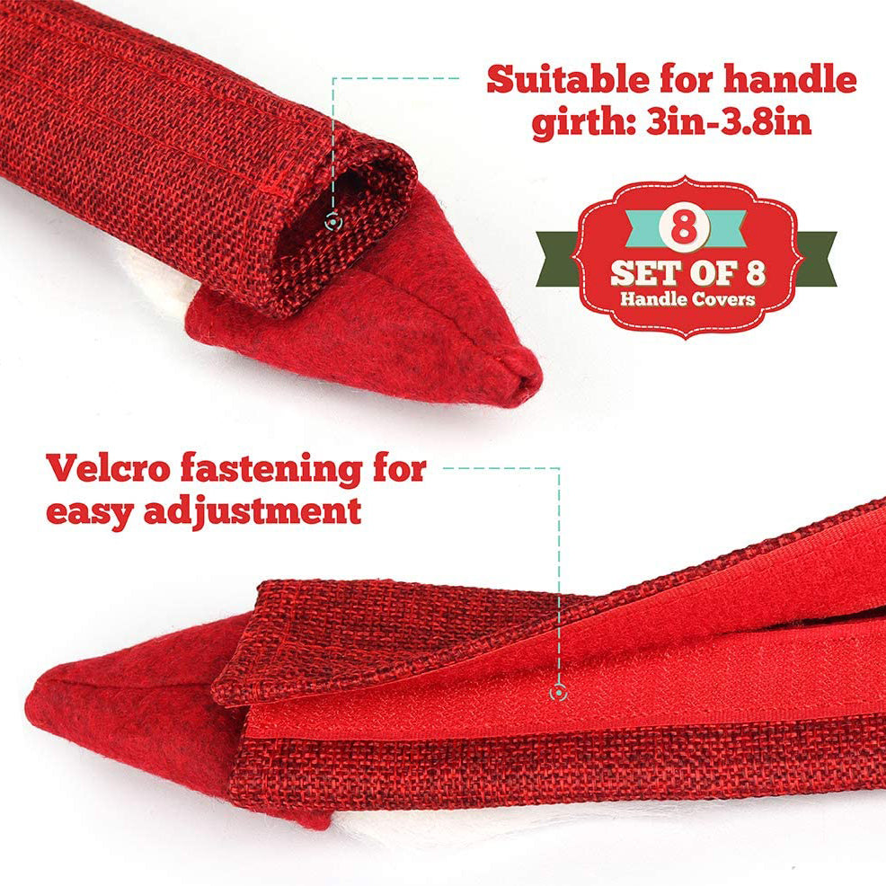 8-Piece: Gnome Christmas Refrigerator Handle Covers Set