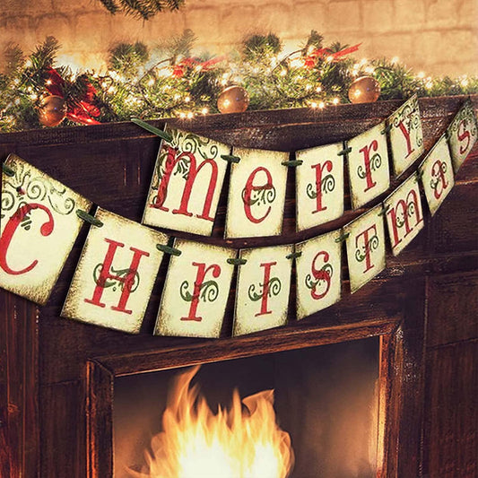 Merry Christmas Banner Home Decor