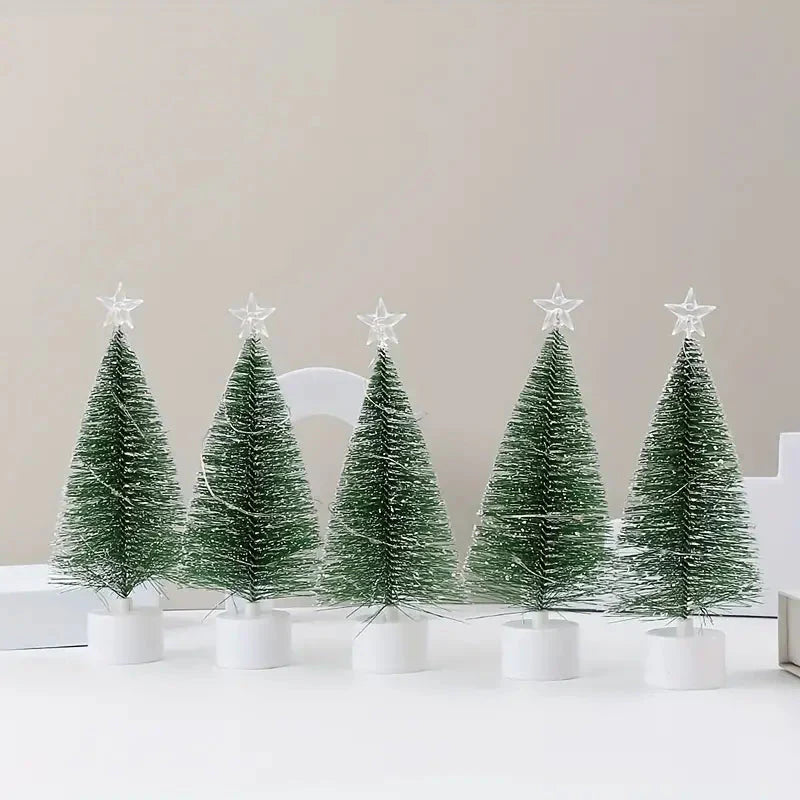 Mini Lighted Colorful Christmas Tree with LED Night Light Acrylic Artificial